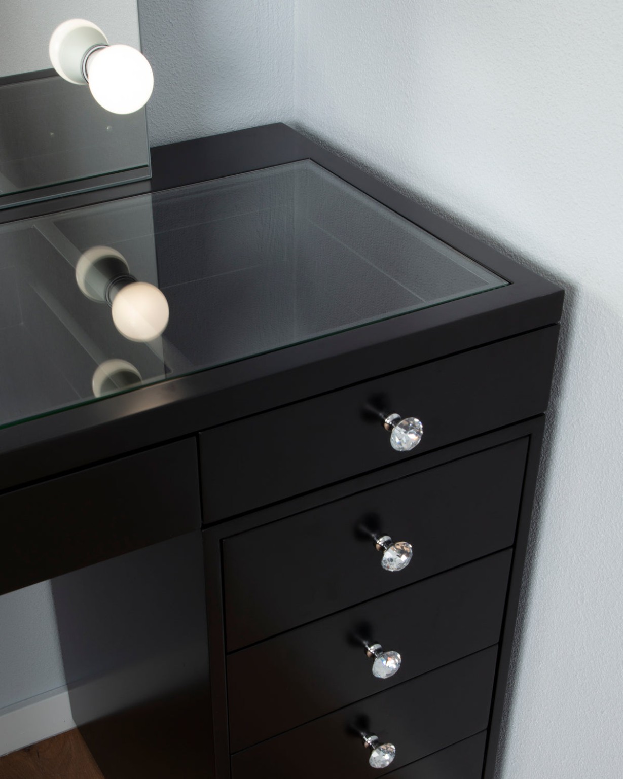 Tocador Referencia TH-10: negro · detalle de la superficie